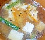 豆腐と野菜のかき玉中華スープ